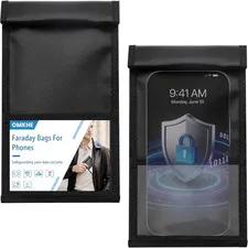 2 Pack Military Grade Faraday Bags for Smartphones | Signal Blocking; Magnetic C