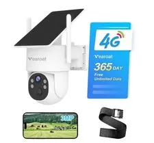 4G LTE Cellular Security Camera Outdoor System, 365 Days Unlimited Data,Wirel...