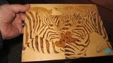 Wall Safe Native American Pyrography Art Handmade Hidden Compartment