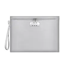 Fireproof Document Bag Lock Waterproof Money Pouch 14.3x10.2" Zipper Closure