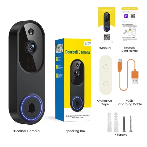 1080P HD WiFi Video Doorbell Camera AI Motion Detect Night Vision Wireless