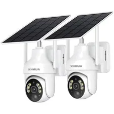 360° View Solar Outdoor Cameras - 2K HD, 2-Way Audio & Motion Alerts for Safety