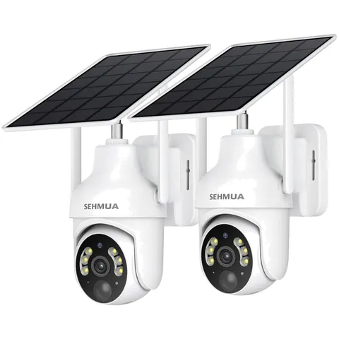 360° View Solar Outdoor Cameras - 2K HD, 2-Way Audio & Motion Alerts for Safety