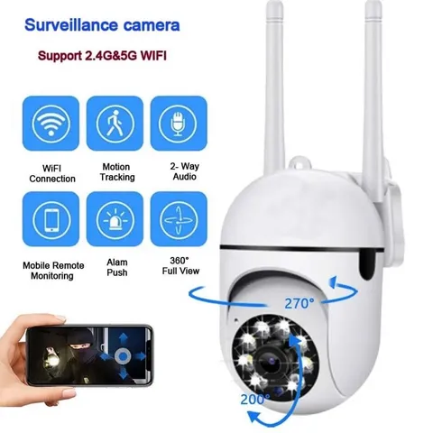 Home Security WiFi Camera Wireless 360° Viewing Night Vision PTZ Surveillance