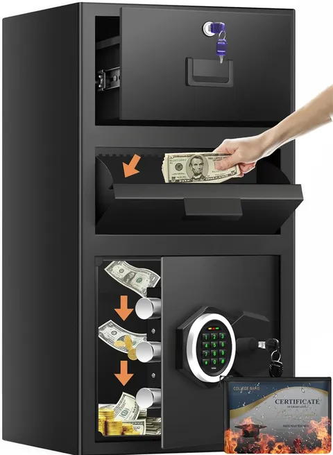 5.6 Cuft Drop Safe Box for Business, Money Safe with Quick Place Drop Slot