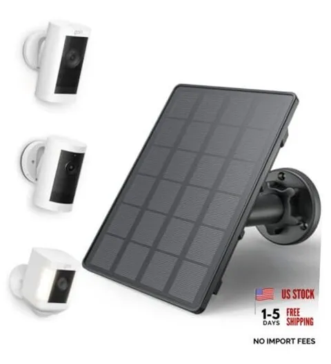 EcoShield Solar Panel Battery for Ring Outdoor Camera —  4W Solar Powered