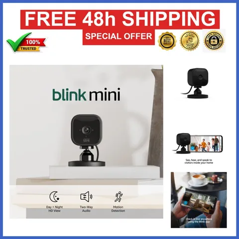 Blink Mini Indoor Smart Security Camera 1080p HD Night Vision