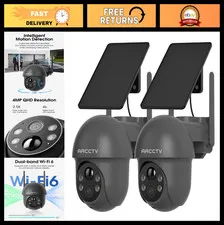 Wireless Solar Security Cameras for Outdoor Home Surveillance - 2 Pack