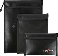 Fireproof Waterproof Money Document Bag 3Pack Safe Pouch Fire and Water