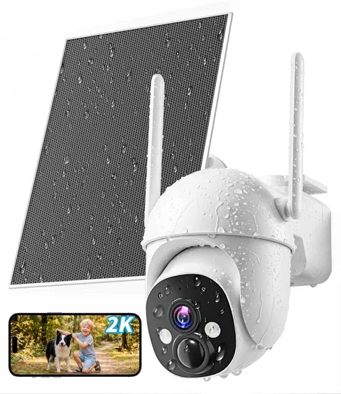 2K Solar Security Cameras Wireless Outdoor, 360° View Outdoor Camera for Home Se