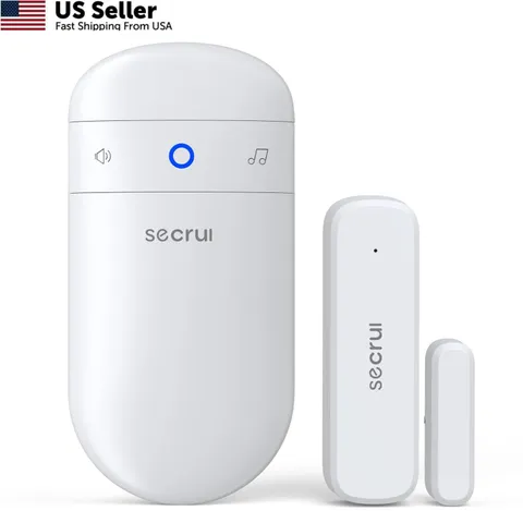 Door Chime When Opens, Opened Alarm for 1 Receiver+1 Sensor, White