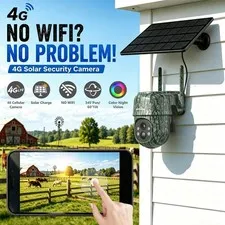 Wansview 4G LTE Solar Security Camera Wireless Outdoor, 2K 360° PTZ No WiFi