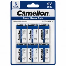 Camelion 9V Battery 6F22 Super Heavy Duty Remote Control Camera Toys Radios