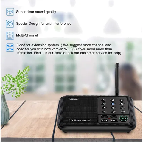 Wireless Home Intercom System, 1 Mile Range, 10 Channels