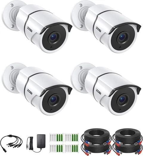 ZOSI 4PK 2MP Security HD 1080p Camera Kit CCTV Audio in 120ft Night Vision Wired