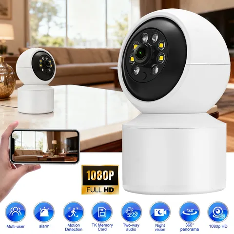 HD 1080P 360° Camara De Seguridad WIFI Inalambrica Para Casa Interior Con Audio
