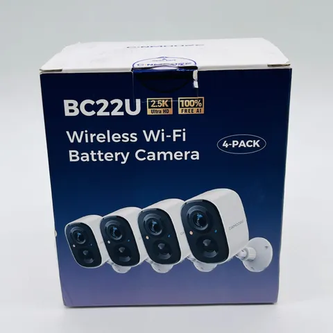 4 Pack Wireless Wi-Fi Home Battery Camera w/ Two Way Audio Model Cinmoore BC22U