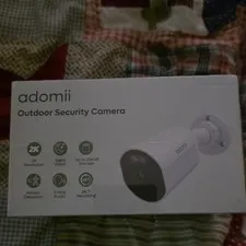 adomii Smart Outdoor Camera 2K Wi-Fi Outdoor Night Vision 2-Way Audio White
