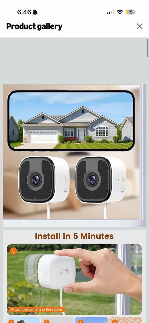 Brand New 2 Pack 3MP 2K Window Camera，2.4Ghz & 5Ghz WiFi Wireless