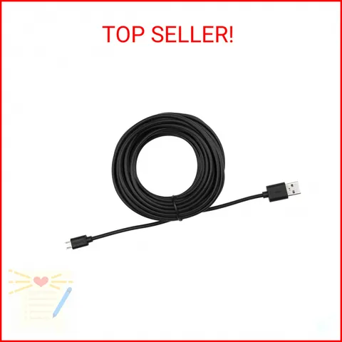 Smays 25 ft Micro USB Cable Replacement for Wyze Cam, Nest Camera - Extra Long E