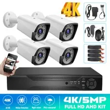 4CH H.265+ 5MP Lite DVR 1080P Outdoor CCTV Home Security Camera System Kit IP66