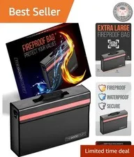 Water-Resistant Fireproof Messenger Bag - Secure Documents, Passports & Cash