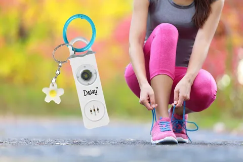 The Original Daisy Personal Safety Alarm Alert & Flashlight- For College- Aqua
