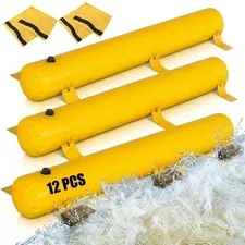 12Pack PVC Flood Barriers Bags, 72 x 14 Inch Inflatable Flood Barriers for Ho...
