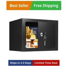 Small Safe Box, 0.25 Cuft Home Safe with Fireproof Waterproof Bag for College...