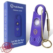 SafeBuddy Personal Alarm Elegant Purple 140DB Keychain