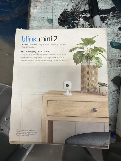 Blink Mini 2 Indoor/Outdoor Plug-In Smart Security Camera  White (2-Pack)