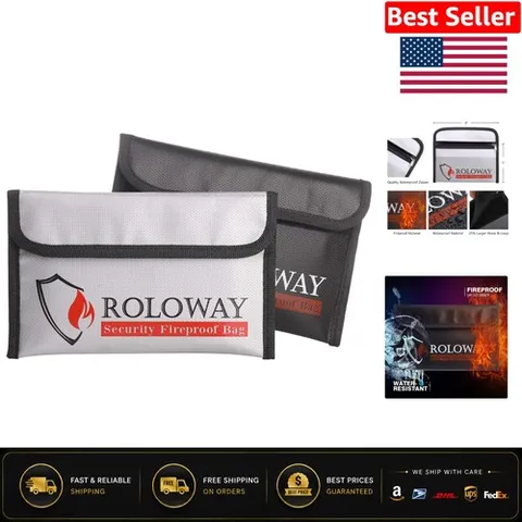 Fireproof & Water-Resistant Money Bag - 5x8 Inches for Cash, Passport & Keys