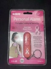 NEW Pink Sabre "Personal Alarm" Portable Safety & Security Key Chain/Ring #110dB
