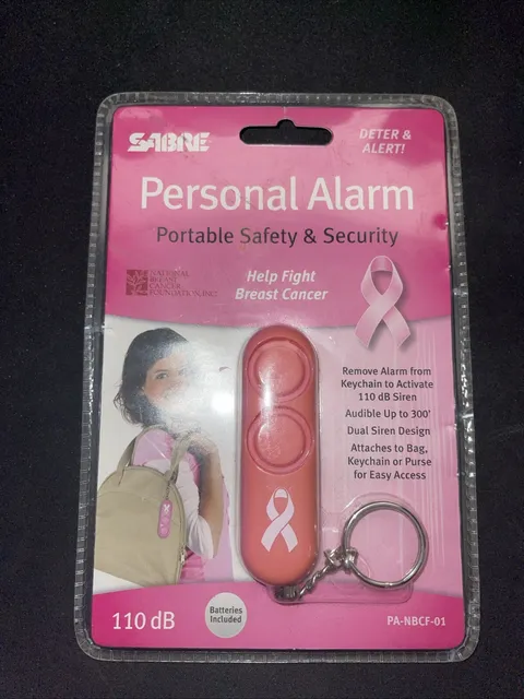 NEW Pink Sabre "Personal Alarm" Portable Safety & Security Key Chain/Ring #110dB