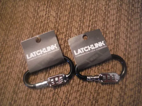NEW LOT of 2 Latch-Link Combination Lock Carabiners - COLOR CHOICE