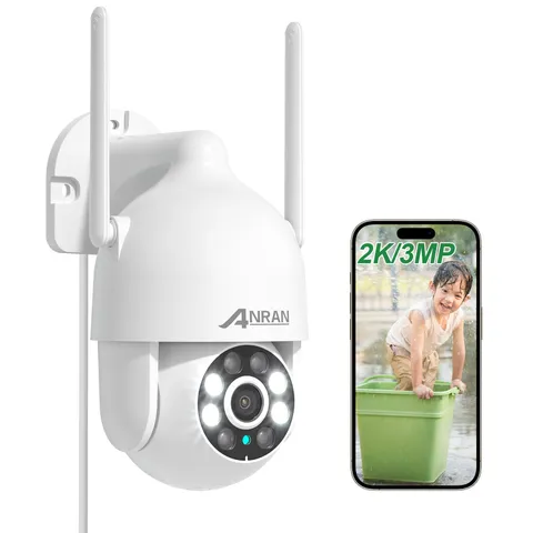 ANRAN 2K WiFi Security Camera Outdoor Dual Band 2.4/5GHz Auto Tracking 2-Way