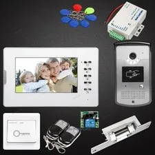 7inch Video Door Intercom System with Keyfobs Unlocking Camera for Home Security