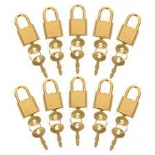  10 Sets Small Lock Key Lockable Diary Book Backpack Padlock for Suitcase