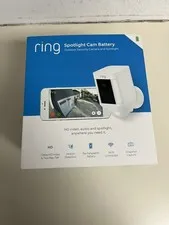 Ring Spotlight Cam Battery Wi-Fi 1080p HD Outdoor Security Camera White