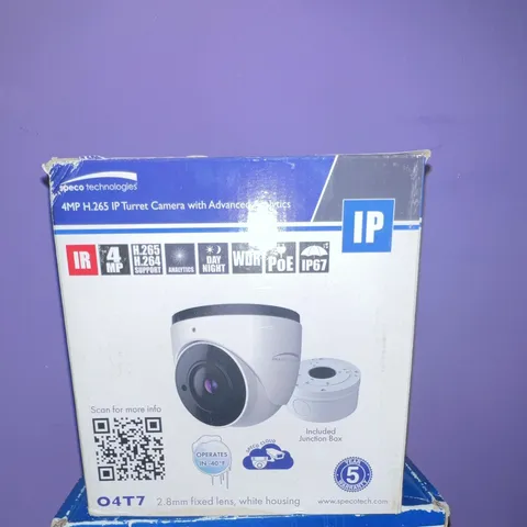 Speco Technologies O4T7 4MP H.265 IP Turret Camera PoE IP67 WDR White