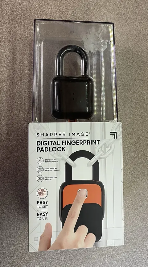Sharper Image Digital Fingerprint Padlock Model 1013000 Brand New Sealed