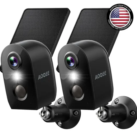 2Pack Solar Security Cameras System Wireless Outdoor Battery Powered WiFi Camera