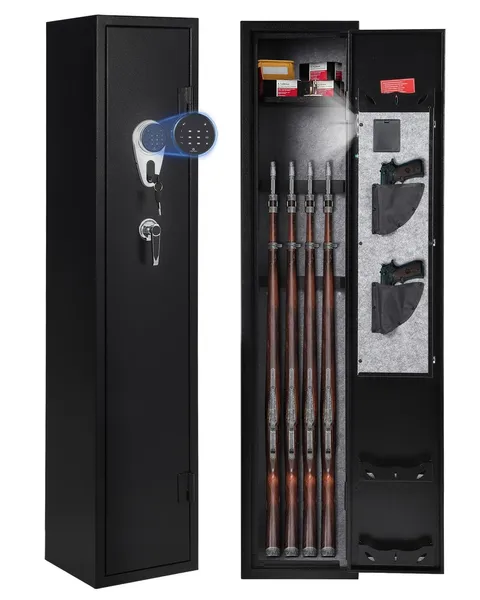 Garvee 5-6 Gun Safes for Rifles and Pistols, Quick Access Rifle Safe Gun Cabi...