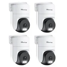 VIMTAG 2.5K 4MP Outdoor Security Camera, Pan/Tilt WiFi Home CCTV Black&White