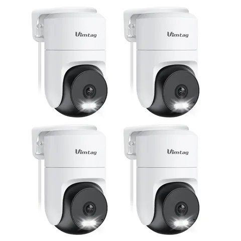 VIMTAG 2.5K 4MP Outdoor Security Camera, Pan/Tilt WiFi Home CCTV Black&White