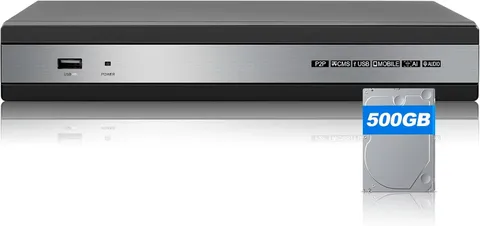 KERUI 4CH 1080P Lite TVI DVR 500GB Video Recorder for Surveillance Camera System