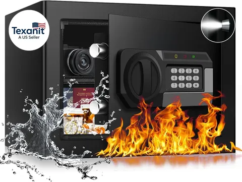 1.2 Cubic Feet Small Fire Safe Box for Home, Fireproof Lock Box, Security Money 