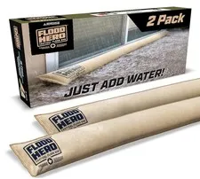 Flood Hero 6ft Water Activated Sandless Flood Barriers - 2 Pack for Home Protect