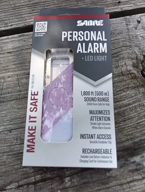 Sabre Personal Alarm LED Light Rechargeable 1800 ft Range