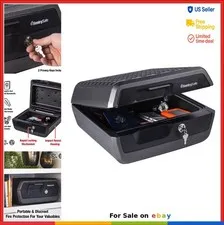 Fireproof and Waterproof Safe Box 0.36 Cu Ft Key Lock Home Security